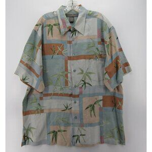 Tori Richard Shirt XL Silk Hawaiian Honolulu Aloha Bamboo Leaf Tropical